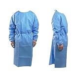 10 Stk PP+PE Schutzkittel Einweg, OP Kittel Blau 128x148 cm, Krankenkittel 32g, Einweg Kittel, PP+PE-Vlieskittel, Patientenkittel, Einmalkittel, OP Kittel, Schutzkittel, Einwegkittel (PP+PE, 10 Stück)