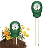 Bodentester, 2025 Neu Bodentest Messgerät 3-in-1,Bodenmessgerät für Feuchtigkeit, Licht und pH,Boden-Feuchtigkeitsmessgerät für Rasen,Garten, Balkon Blumen und Pflanzen,kein Batterien erforderlich