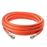 DOMINOX Industrial Gasschlauch 300cm mit Schelle 2×1/4' lks，Propan/Butan Gasschlauch 3m mit Ø6.3mm G1/4'' x G1/4'