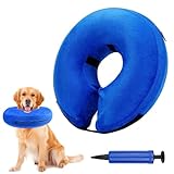 Lixiluxia Halskrause Hund, Aufblasbare und Tragbare Schutzkragen Hund, Hundekragen, Halskrause für Genesung Nach Operationen Oder Wunden für Haustiere (Blau XL)