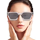Quadratische Sonnenbrille - Quadratische Sonnenbrille Damen | Herren | Flat Top | Schwarz | Damen, Grau, Refer to description