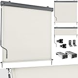 tillvex® Senkrechtmarkise 160 x 250 cm für Außen- und Innenbereich | Außenrollo wasserfest mit Handkurbel für Balkon, Terrasse & Garten | Balkonrollo Sonnenschutz aus Aluminium | Rollo Sichtschutz
