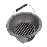 ZUNOXAZ Gusseiserner Bbq Grill für Outdoor Tragbarer Holzkohlegrill für Camping für Grillgerichte und Bbq Mahlzeiten Robust und Praktisch für Jede Umgebung