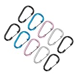 Veemoon 20 Stück Aluminiumlegierung Kletterkarabiner mit Knopfverschluss Leichter Camping Schlüsselanhänger für Wandern und Reisen Kompakte Outdoor Schnallen Zufällige Zufällige Farbe