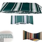 ZIUSFAC Markisenstoff Terrasse Markisenbespannung Balkonmarkise Ersatzstoff 200cm 600cm Terrassenmarkise Stoff Ersatz Markisentuch(Green,(13x11.5ft) 4x3.5m)