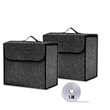 Kofferraum Organizer aus Filz, 2 Stück 30 x 19 x 27 cm Auto Kofferraum Organizer Kofferraumtasche mit Einlegeplatte, Klettband und Gummiband für warndreieck kfz Auto Zubehör (Dunkelgrau, 30x27x19 cm)