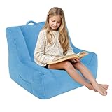 MeMoreCool Sitzsack Kinder, Baby Sessel mit Füllung Jungen und Mädchen, gemütliches Sofa mit Tasche für Spielzimmer, Sitzsäcke fürs Kuschelecke Kinderzimmer, Blau