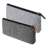 Filz Mäppchen, 2 Stück Federmäppchen mit Reißverschluss, Kosmetiktasche Filz, Multifunktions Briefpapier Beutel