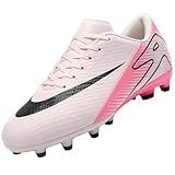 Rokiemen Kinder Fußballschuhe Jungen Mädchen Professionelle Fussballschuhe Indoor Outdoor Football Schuhe Athletics Trainingsschuhe Sportschuhe Rosa EU34