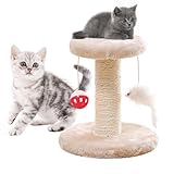 Kratzbaum,Katzenmöbel Kletterbaum,Kratzsäule mit Sisal,Kratzbaum,Katzenbaum mit Plattform aus Plüsch,Katzenbaum mit weicher Sitzfläche