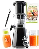 NUTRI-PRESS Slow Juicer Obst & Gemüse Entsafter - BPA-frei, 350 Watt, Sehr Leise, Ideal für Einsteiger Inkl. To Go Slow Juice Trinkflasche + Rezepte App