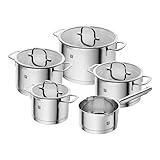 ZWILLING TrueFlow Kochtopfset, 5-tlg, Edelstahl, Mit Ausgießfunktion, Induktionsgeeignet, unbeschichtet