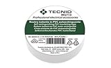 TECNID PVC-Isolierband, Dicke 0,13 mm, 15 mm x 10 m. Weiß
