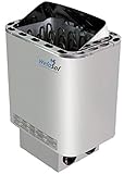 WelaSol Saunaofen Nordex 8 kW mit integrierter Steuerung, Außenmantel Edelstahl, ohne Steine