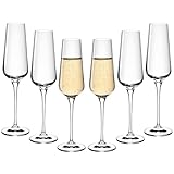 Gerlach 1760 Sektgläser 6 Stück 200 ml Champagnergläser Sektkelche Glas Sektglas Weingläser Spülmaschinenfest Modern