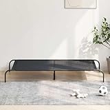 Mokuyary Hundebett Erhöht Schwarz 150x90x20 cm Textilene und Stahl Katzenbett Haustierbett für Hunde Katzen