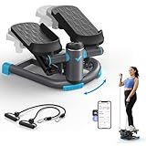 MERACH Mini Stepper für Zuhause, Swing Stepper mit 150 kg Belastung und Widerstandsbändern, Twist Stepper für effektives Bein/Arm/Butt Training, Fitnessgerät für Home Office