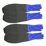 ERINGOGO 2 Paare Gummihandschuhe haushaltshandschuhe küchenhandschuhe Mehrzweckhandschuhe Schutzhandschuhe für die Küche Langarmhandschuhe Ellenbogenhandschuhe Handschuhe für Aquarien Stoff