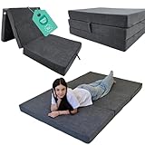 Odolplusz ODOL-PLUSZ Faltmatratze Klappmatratze Matratze faltbar klappbar Gästematratze Reisematratze | Abnehmbarer Bezug | geeignet für Reise Camping (Grau, 120x200x10 cm)