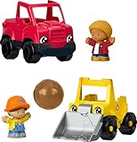 Fisher-Price Little People Kleinkind-Spielzeug, Work Around Town, 5-teiliges Fahrzeug- und Figuren-Set für Kinder ab 1 Jahren