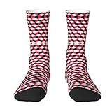 Crew-Socken 40cm Rot Karierter 3D-Druck Coole Socken Gemütlich Slipper-Socken Lustige Bier Socken Für Geschenke, Freundin, Muttertag