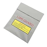 Veemoon Batterieschutztasche Reisen Bewachen Batterie Sicherheitsbeutel Batterietasche Reißverschluss Schützend Batteriefeuerdicht Sichere Batterie -ladebeutel Feuerfest Nachweisen Silver