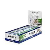 WEIDER Fitness Proteinriegel, leckere Eiweißriegel mit Kokos, kleiner Protein Snack für Zwischendurch, praktischer Energieriegel für unterwegs, Box mit 24 x 35 g