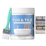 Bad-Renovierungsset auf Wasserbasis – Schnelltrocknende Fliesenfarbe, langlebige Oberflächenversiegelung, DIY-Ausbesserungsformel, einfach anzuwendendes Restaurierungsset | Abdeckset für Badewannen, W