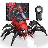 Ferngesteuertes Spinne Kinderspielzeug - Realistische RC Spinne, Musikeffekt, LED Ferngesteuerte Auto Spielzeug für 3 4 5 6 7 8 9 10 11 12 Jahre alte Jungen/Mädchen, Geschenke für Halloween Geburtstag