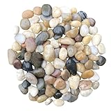 450g Flusskiesel für Pflanzen，Kieselsteine Polierte zum Basteln Kleine Deko Steine für Vasen Pflanzen Garten Landschaftsbau Sukkulenten，9-13mm Groß, Natursteine - natürliche Tischdeko(COLOR:Multi)
