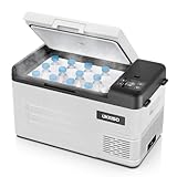 UKKISO Kühlbox Mini Kühlschrank für Auto Tragbare Elektrische Camping-Gefrierbox 22L Elektrischer Kompressor-Kühler, 12/24 V DC und 100–240V AC für Auto, Lkw, Boot, Camping, -20°C bis 20°C