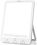 Decatela Therapielampe Wiederaufladbar, 10000 Lux Sonnenlichtlampe, Therapielicht mit Aufwachfunktion, Tageslichtlampe mit Memory-Funktion, Happy Lamp Verwendung als Lift-Mood, Lichttherapiebox für