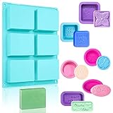 Seifenformen Silikon 7Stk Silikonform Seife Set für handgefertigte Seifenherstellung DIY Seife Kuchen Backen Schokolade Biscuit