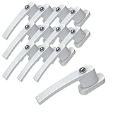 BASI | 12er Set Fenstergriffe abschließbar | Farbe Weiß oder Silber | Aluminium | Balkontürgriff | Kindersicherung | Stiftlänge 35 mm | Griff für Fenster Terassentür | 12 Stück | 24 Schlüssel