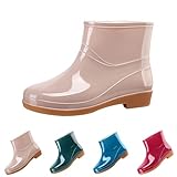 Gummistiefel Damen Halbhoch, Robust Wasserdicht Rain Boots Weiche Sohle Einfarbig Regenschuhe Leichte rutschfeste Gartenschuhe Sommer Weiter Schaft Wasserdicht Regenstiefel Reitstiefel