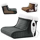 Arebos Fußwärmer mit 6 Temperaturstufen | Fußheizung elektrisch | Abschaltautomatik & Überhitzungsschutz | inkl. LED - Fernbedienung | Micro-Plüsch Material | waschbarer Innenfutter | Anthrazit