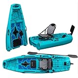 Faltbares Angelkajak mit Fußantrieb – Ultraleicht & Tragbar - Optimal für Fluss und See - Ideal für Wassersport und Naturliebhaber, mit Echolot-Platz, Freizeit-Sit-on Kajak - Blau