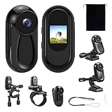 Feelhap Mini Action Cam, 360° Tragbare Sportkamera mit 0,85-Zoll-Display,Mini-Körperkamera HD 1080P Helm ActionKamera,Haustierkamera,Motorrad Sport Kamera,Dashcam Fahrrad,Multifunctional Accessories