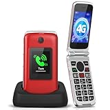 Tosaju 4G Seniorenhandy ohne Vertrag Klapphandy Mobiltelefon Großtasten Handy für Senioren mit Ladestation SOS Notruftaste Dual-SIM 1200 mAh Akku Lange Standby 2,8 und 1,77 Zoll Farbdisplay