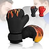 Wuudi Kinder Boxhandschuhe, 6 OZ Box-Handschuhe Trainingshandschuhe für Kinder von 3-10 Jahre Training Gloves zum Muay Thai, Kickboxen (Schwarz)