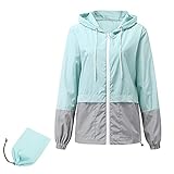 Durio Leicht Regenjacke Damen Wasserdicht Atmungsaktiv Faltbar Windbreaker Mit Kapuze Softshelljacke Fahrradjacke Regencape Blau L