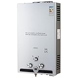 CO-Z 18L Gas Durchlauferhitzer LPG Warmwasserbereiter Durchlauferhitzer Warmwasserspeicher Heißwasserbereiter Boiler Tankless Instant Boiler (18L)