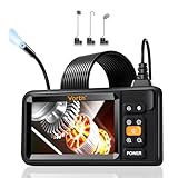 Vorth Endoskopkamera mit Licht, 4.3' IPS Bildschirm Inspektionskamera mit 8 LED Licht, 5M Semi-Rigid Kabel Endoskop Kamera, IP67 Wasserdicht 1080P HD Rohrkamera - Einzelobjektiv