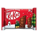 NESTLÉ KITKAT Mini-Weihnachtsmänner aus Milchschokolade, kleine Schokonikoläuse mit Knusperstückchen, 1er Pack (1 x 87g)