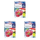 RUF Agartine Pulver, pflanzliches Geliermittel mit Agar-Agar, Ersatz für tierische Gelatine, für Desserts und Torten, glutenfrei und vegan, 3 x 10g (Packung mit 3)