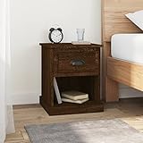 AUVYI Nachttisch mit Schubladen 39x39x47,5 cm Braun Eichen-Optik Nachtschrank Beistelltisch Bedroom Bedside Table with Drawer Bedside Cabinet Schlafzimmer-Möbel Sofastisch Holzwerkstoff