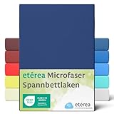 etérea Jersey Spannbettlaken 90x200-100x200 cm Marine für 15-25 cm Steghöhe 100% Microfaser - Oekotex Bettbezug Matratzen Bezug - Bettlaken 90x200cm - 100x200cm Blau