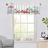 Odot Bistrogardine,Nordische Pastorale Landhaus Scheibengardine,Küchengardinen mit Stangendurchzug,Vorhänge Wohnzimmer,Moderne Gardinen Kurz für Esszimmer Küchen Badezimmer (Gänseblümchen,137x45cm)