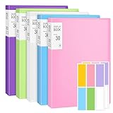 Sichtbuch PP A4, 5x 30 Taschen Display Buch Dokument Transparente Ordner mit Kunststoffhüllen, Ordner mit Kunststofftaschen, Präsentationsmappe Projektordner für Einzelpersonen, Schule & Büros