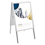 QWORK® Gehwegaufsteller, A2 Plakatständer, Wetterfest Plakatständer, Werbetafel 59.4 x 42 cm